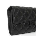 Chanel So Black Large Quilted Lambskin Flap Wallet