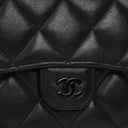 Chanel So Black Large Quilted Lambskin Flap Wallet
