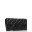 Chanel So Black Large Quilted Lambskin Flap Wallet