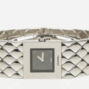 Chanel Stainless Steel 19mm Quilted Matelasse Acier Quartz Watch Black