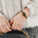 Chanel Stainless Steel Lambskin 20mm Chain Premiere Quartz Watch Gold L
