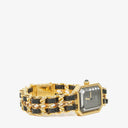 Chanel Stainless Steel Lambskin 20mm Chain Premiere Quartz Watch Gold L