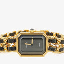 Chanel Stainless Steel Lambskin 20mm Chain Premiere Quartz Watch Gold L
