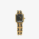 Chanel Stainless Steel Lambskin 20mm Chain Premiere Quartz Watch Gold L