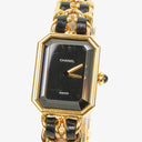 Chanel Stainless Steel Lambskin 20mm Chain Premiere Quartz Watch Gold L
