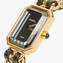 Chanel Stainless Steel Lambskin 20mm Chain Premiere Quartz Watch Gold L