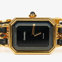 Chanel Stainless Steel Lambskin 20mm Chain Premiere Quartz Watch Gold L