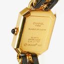 Chanel Stainless Steel Lambskin 20mm Chain Premiere Quartz Watch Gold L