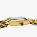 Chanel Stainless Steel Lambskin 20mm Chain Premiere Quartz Watch Gold L