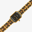 Chanel Stainless Steel Lambskin 20mm Chain Premiere Quartz Watch Gold M