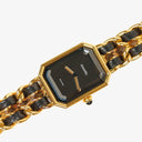 Chanel Stainless Steel Lambskin 20mm Chain Premiere Quartz Watch Gold M