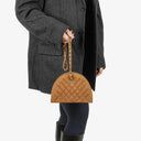 Chanel Suede Half Moon Brown Shoulder Bag