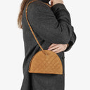 Chanel Suede Half Moon Brown Shoulder Bag