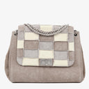 Chanel Beige Suede Patchwork Accordion Mademoiselle Flap