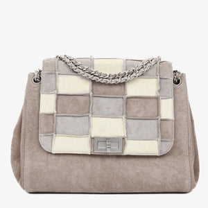 Chanel Flap Mademoiselle Beige in Camoscio Patchwork a Fisarmonica