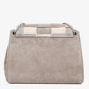 Chanel Beige Suede Patchwork Accordion Mademoiselle Flap