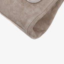 Chanel Beige Suede Patchwork Accordion Mademoiselle Flap
