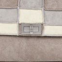 Chanel Beige Suede Patchwork Accordion Mademoiselle Flap