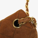 Chanel Suede Quilted Half Moon Full Flap Bag