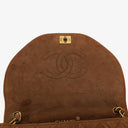 Chanel Suede Quilted Half Moon Full Flap Bag