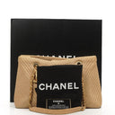 Chanel Surpique Tote Beige Chevron Quilted Calfskin Gold-Tone Hardware