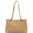 Chanel Surpique Tote Beige Chevron Quilted Calfskin Gold-Tone Hardware