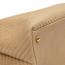 Chanel Surpique Tote Beige Chevron Quilted Calfskin Gold-Tone Hardware