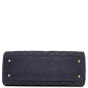 Chanel Timeless CC Medium Bowling Bag Navy Blue Quilted Caviar Gold Hardware 2004-2005