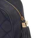 Chanel Timeless CC Medium Bowling Bag Navy Blue Quilted Caviar Gold Hardware 2004-2005