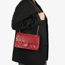Chanel Timeless Classic Double Flap Bag Red Quilted Lambskin 24K Gold-Plated Hardware