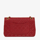 Chanel Timeless Classic Double Flap Bag Red Quilted Lambskin 24K Gold-Plated Hardware