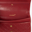 Chanel Timeless Classic Double Flap Bag Red Quilted Lambskin 24K Gold-Plated Hardware