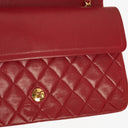 Chanel Timeless Classic Double Flap Bag Red Quilted Lambskin 24K Gold-Plated Hardware