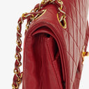 Chanel Timeless Classic Double Flap Bag Red Quilted Lambskin 24K Gold-Plated Hardware