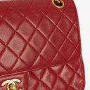 Chanel Timeless Classic Double Flap Bag Red Quilted Lambskin 24K Gold-Plated Hardware