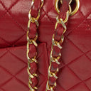 Chanel Timeless Classic Double Flap Bag Red Quilted Lambskin 24K Gold-Plated Hardware