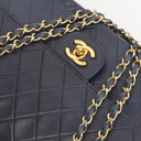Chanel Timeless Classic Double Flap Navy Quilted Lambskin 24k Gold Plated Hardware