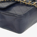 Chanel Timeless Classic Double Flap Navy Quilted Lambskin 24k Gold Plated Hardware