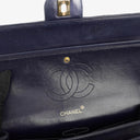 Chanel Timeless Classic Double Flap Navy Quilted Lambskin 24k Gold Plated Hardware