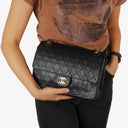 Chanel Timeless Classic Double Flap Navy Quilted Lambskin 24k Gold Plated Hardware