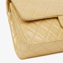 Chanel Timeless Classic Medium Double Flap Bag In Beige Quilted Lambskin And 24K Gold-Plated Hardware