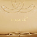 Chanel Timeless Classic Medium Double Flap Bag In Beige Quilted Lambskin And 24K Gold-Plated Hardware
