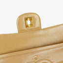 Chanel Timeless Classic Medium Double Flap Bag In Beige Quilted Lambskin And 24K Gold-Plated Hardware