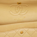 Chanel Timeless Classic Small Double Flap Bag In Beige Quilted Lambskin And 24K Gold-Plated Hardware