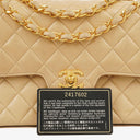 Chanel Timeless Classic Small Double Flap Bag In Beige Quilted Lambskin And 24K Gold-Plated Hardware