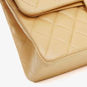 Chanel Timeless Classic Small Double Flap Bag In Beige Quilted Lambskin And 24K Gold-Plated Hardware