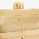 Chanel Timeless Classic Small Double Flap Bag In Beige Quilted Lambskin And 24K Gold-Plated Hardware
