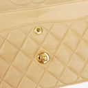 Chanel Timeless Classic Small Double Flap Bag In Beige Quilted Lambskin And 24K Gold-Plated Hardware