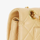 Chanel Timeless Classic Small Double Flap Bag In Beige Quilted Lambskin And 24K Gold-Plated Hardware