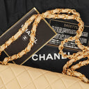 Chanel Timeless Classic Small Double Flap Bag In Beige Quilted Lambskin And 24K Gold-Plated Hardware
